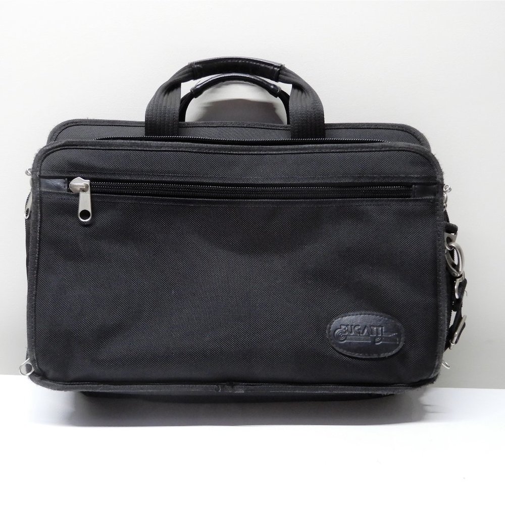 Large Bugatti Black Laptop Bag/Business Briefcase with removable shoulder strap